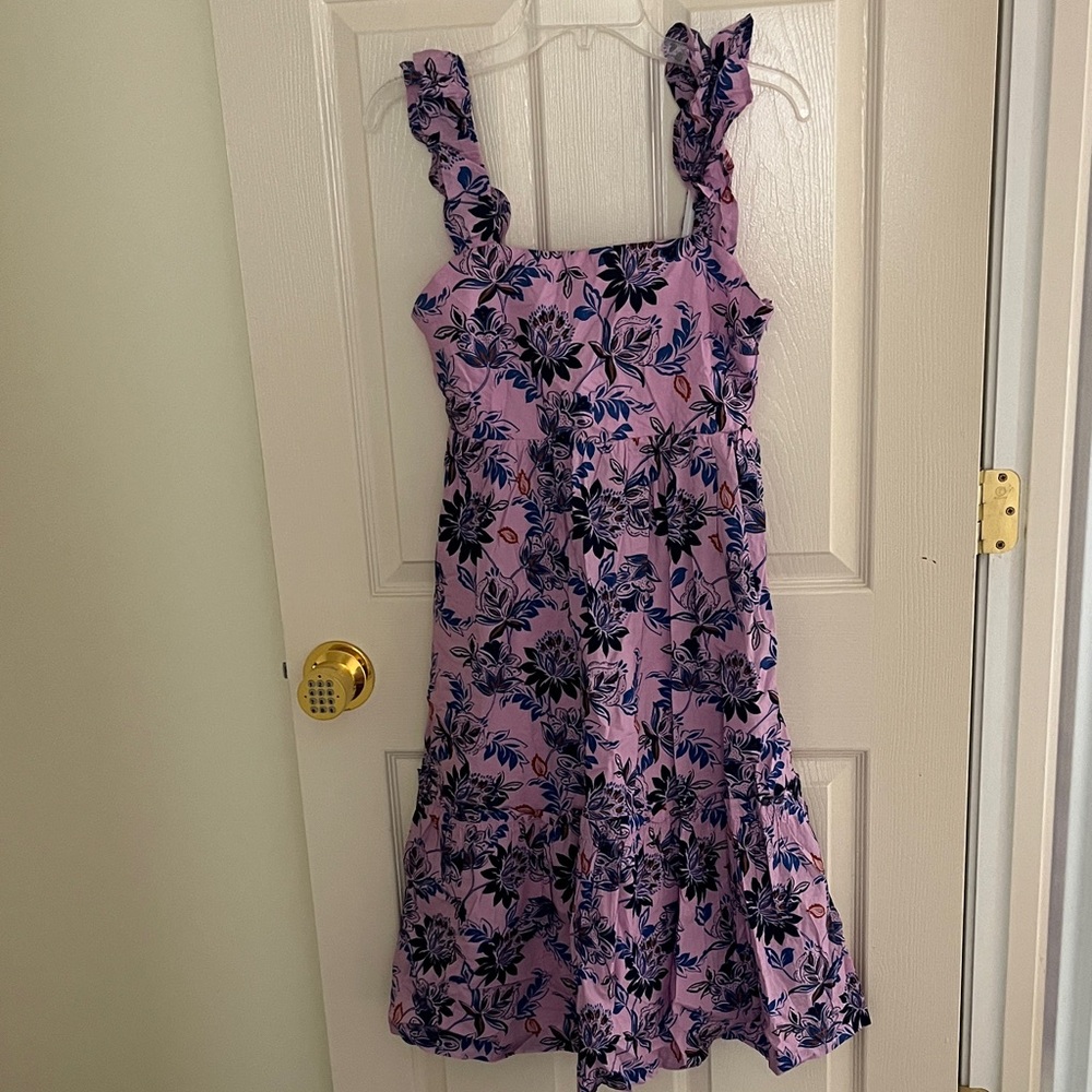 J. Crew Pink Floral Ruffle-Strap Sundress